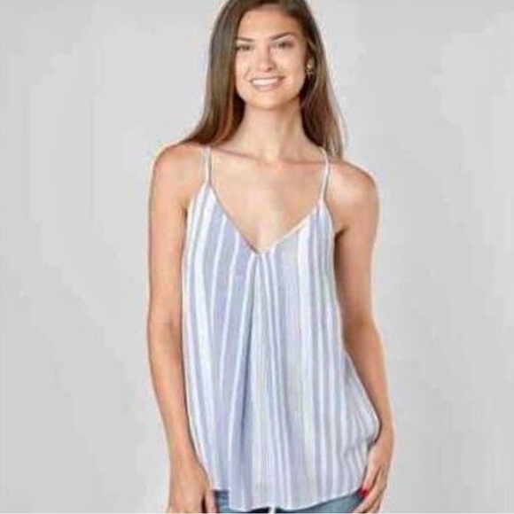 Daytrip Tops - Buckle Daytrip Women's Blue & White Striped Sleeveless Tank Top